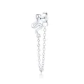 Exquisite S925 sterling silver snake stud earring with elegant long tassel chain - Small Cobra Style / 925 Silver / White Gold