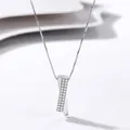 Elegant S925 sterling silver geometric cross X pendant necklace with sparkling cubic zirconia - 925 Silver / White Gold