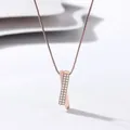 Rose gold sterling silver necklace with geometric paved X-shaped pendant and box chain. - 925 Silver / Rose Gold