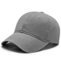 Classic unisex washed distressed pure cotton baseball cap in premium grey color finish - One Size / Light Gray