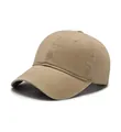 Vintage washed cotton baseball cap in khaki, classic adjustable sun hat for men and women - One Size / Khaki