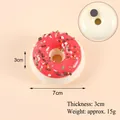 Realistic pink PU donut fridge magnet with colorful sprinkles, 7x3cm size - Fridge Magnet (Magnetic Back) / 1 Piece / Pink