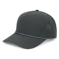 Casquette trucker 5 pans en polyester gris foncé, séchage rapide, perforée laser. - 55-57cm / Gris foncé