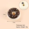 Realistic PU chocolate donut fridge magnet simulation dessert model 7cm diameter 15g weight - Fridge Magnet (Magnetic Back) / 1 Piece / Brown