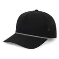 Casquette trucker noire 5 panneaux à séchage rapide avec corde et découpe laser - 55-57cm / Noir