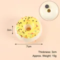 Yellow frosted donut fridge magnet with sprinkles, diameter 7cm, realistic PU food toy - Yellow