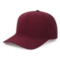 Casquette trucker 5 pans bordeaux avec cordon et aérations découpées au laser. - 55-57cm / Bordeaux