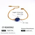 Elegante pulsera con piedra natural azul hecha de acero inoxidable con baño de oro - Pulsera (CY-B2605062)