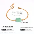 Elegante pulsera de acero inoxidable dorado con colgante cuadrado de piedra natural - Pulsera (CY-B2605066)