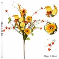 Close-up detail of artificial sunflower and eucalyptus bouquet showing textures and height - Single Stem Autumn Moon Mix / Single Pack