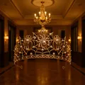 Luxueuze gouden spinnenweb kroon tiara met heldere kristallen voor Halloween feestjes - Goud Witte Zirkonia