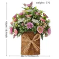 Artificial pink and white daisy basket with eucalyptus, 18.9x14.96 inches - Olive Daisy Eucalyptus Basket