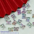 Detailed view of iridescent glass butterfly beads for DIY jewelry crafting 14x11mm - L832# Purple [Lampwork Butterfly]