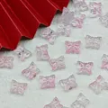 Close-up of translucent pink glass butterfly beads for handmade DIY jewelry crafting - L838# Rouge Pink [Lampwork Butterfly]
