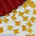 Detail shot of transparent amber butterfly glass beads for DIY jewelry making - L839# Orange [Lampwork Butterfly]