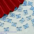 Detail view of blue transparent butterfly beads for DIY jewelry making and handmade accessories - L840# Light Blue [Lampwork Butterfly]