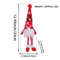 Detailed dimension view of Christmas gnome plush with LED light and snowflake hat 33cm - Long Leg / Red