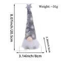 Handmade Christmas gnome with grey snowflake knit hat and LED light, size dimensions included - Short Leg / Gray