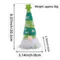 Detailed dimensions of Christmas knitted gnome doll with snowflake hat and beard - Short Leg / Green