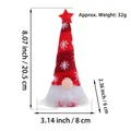 Detailed size guide for Christmas gnome doll with snowflake knit hat and LED light. - Short Leg / Red