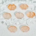 Handmade orange Ruyi cloud glass beads for DIY jewelry making, 9x13x4mm size accessory - Liuli Auspicious Cloud (L569) / Beige/Cream