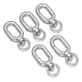 Set of 5 silver zinc alloy swivel snap hooks for DIY jewelry making and keychains - Oval Buckle / 10 Pieces Pack / Silver