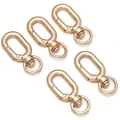 Set of 5 premium golden zinc alloy swivel lobster claw clasps for DIY keychain jewelry - Oval Buckle / 10 Pieces Pack / KC Gold