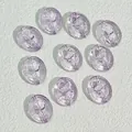 Close-up of purple 18x15mm oval rose glass beads for DIY jewelry making material - Light Purple