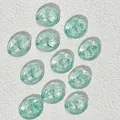 Detail of 18x15mm oval light blue glass beads with intricate rose floral pattern - Light Green