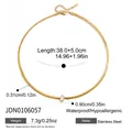 Elegante goldene Edelstahl-Halskette mit Marquise-Zirkonia und flacher Schlangenkette - Marquise-Zirkonia Dünne Kette (JDN0106057) / 38+5cm / Gold