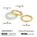 Waterproof gold stainless steel ring set with light green natural stone for women - 3-Piece Ring Set (JDR0106080-7) / Gold + Light Green Natural Stone