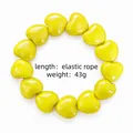 Levendig geel hartjes kralenarmband met elastisch koord, gewicht 43g, trendy stijl - Elastisch koord / Geel
