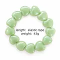 Frisse lichtgroene hartvormige kralenarmband met elastisch touw in snoepkleur-stijl - Elastisch koord / Lichtgroen