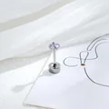 Exquisite mini titanium steel helix stud featuring a purple four-claw zirconia gem - Four-Prong Setting Style (061-1#) / 3mm (Single Piece) / Blue and Purple