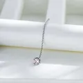 Catena per orecchie minimalista in acciaio al titanio con pendente in zircone rosa 4mm. - Catena per Orecchio (A1584-2#) / Perno 1.0mm / Rosa (Pezzo singolo)