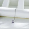 Elegante catena per orecchio in acciaio al titanio con zircone viola da 4mm argento - Catena per Orecchio (A1584-3#) / Perno 1.0mm / Blu Viola (Singolo)