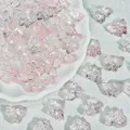 Vue détaillée de perles papillon en verre rose et transparent 12x15mm pour bijoux DIY - Style Papillon Lampwork (L467) / 25 Pièces/Paquet (12x15mm) / Rose Clair