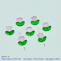 Pink gradient glass tulip petal beads for DIY handmade jewelry making accessories 1g weight - Flower: 9x9x5.5mm; Leaf: 14x7x5mm / Phantom Pink