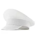 Chic sparkling white sequined navy captain hat with punk Y2K aesthetic for women's fashion - Adjustable / White Sequin
