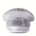 Chapeau de capitaine à paillettes argentées avec finition laser pour vos soirées - Taille unique / Argent