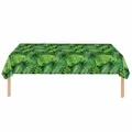 Green tropical palm leaf pattern disposable PE tablecloth for picnic and birthday party decorations - 1 Piece
