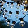 Φωτάκια LED G50 υψηλής φωτεινότητας για κάμπινγκ και διακόσμηση εξωτερικού χώρου - 10 Μέτρα 40 Φώτα (Μπαταρία + USB) / Διάφανη Σφαίρα 5cm