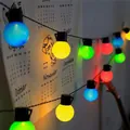 Πολύχρωμη γιρλάντα LED G50 για άνετη διακόσμηση ατμόσφαιρας κάμπινγκ σε εξωτερικό χώρο - 10 Μέτρα 40 Φώτα (Μπαταρία + USB) / Πολύχρωμη Σφαίρα 5cm
