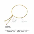 Adjustable 18K gold plated box chain bracelet with 5mm slider bead detail - DIY Bracelet (SL-030) / Gold