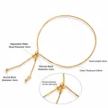 Chaîne box dorée ajustable avec perle coulissante en silicone pour bijoux DIY 23cm - Bracelet DIY + Perle Fixe (SL-030) / Or