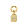 Elegant gold plated s925 silver rectangular pendant with star-set cubic zirconia for DIY - Rectangular Starburst Style (HY-A0019) / Gold