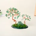 Árbol del dinero decorativo de cristal verde con base de ágata para decoración de oficina - Estilo Aventurina