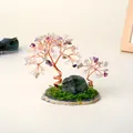 Árbol de piedras preciosas naturales de amatista y fluorita sobre base de ágata - Estilo Fluorita Colorida