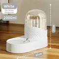 2000ml automatic white pet water fountain for cats and dogs with spiral texture - Single Waterer / 2000ml / Pearl White
