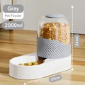 Distributeur automatique de nourriture en gris Milo, 2000 ml, avec cotes de mesure - Distributeur de Nourriture Simple / 2000ml / Gris Milow